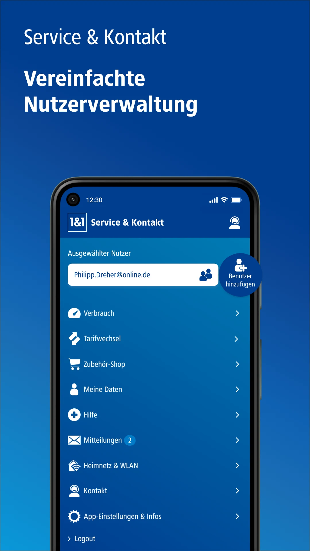 1&1 Control-Center screenshot